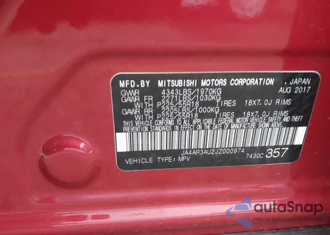 2018 Mitsubishi Outlander Sport 2.0 Es from USA, damaged, VIN JA4AR3AU2JZ000974